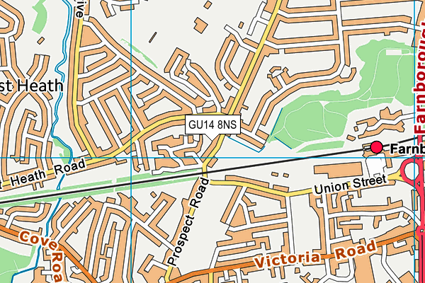 GU14 8NS map - OS VectorMap District (Ordnance Survey)