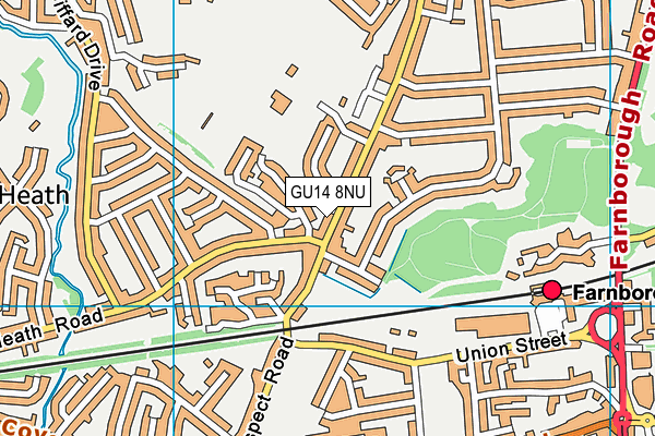 GU14 8NU map - OS VectorMap District (Ordnance Survey)