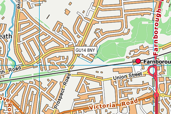 GU14 8NY map - OS VectorMap District (Ordnance Survey)