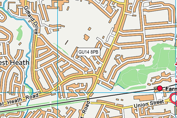 GU14 8PB map - OS VectorMap District (Ordnance Survey)