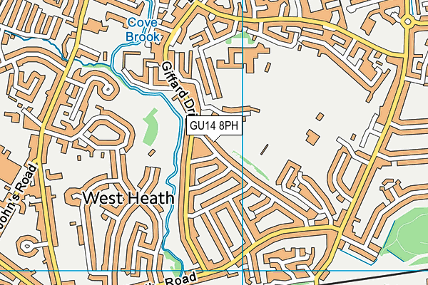 GU14 8PH map - OS VectorMap District (Ordnance Survey)