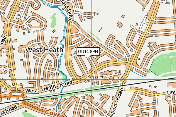 GU14 8PN map - OS VectorMap District (Ordnance Survey)