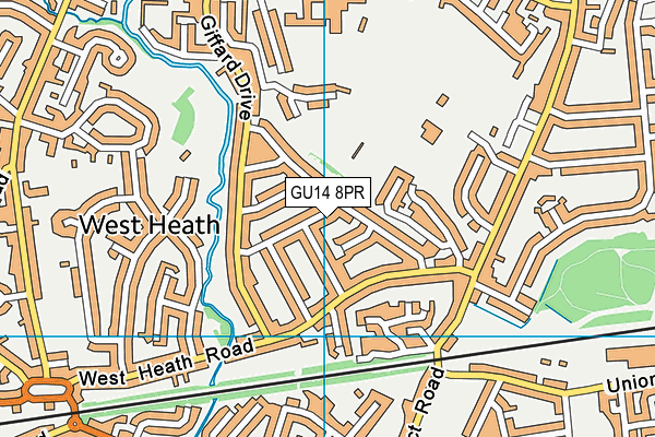 GU14 8PR map - OS VectorMap District (Ordnance Survey)