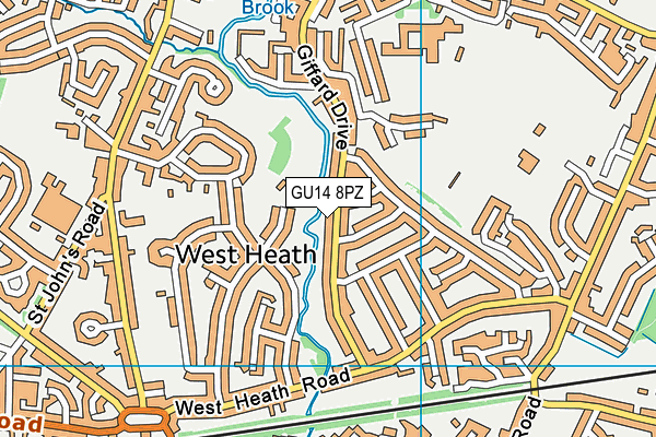 GU14 8PZ map - OS VectorMap District (Ordnance Survey)