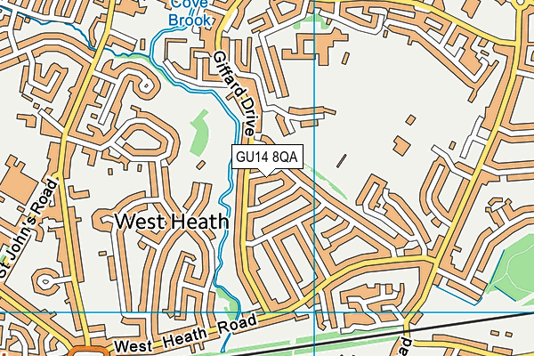 GU14 8QA map - OS VectorMap District (Ordnance Survey)