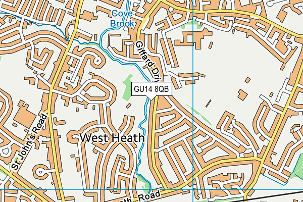 GU14 8QB map - OS VectorMap District (Ordnance Survey)