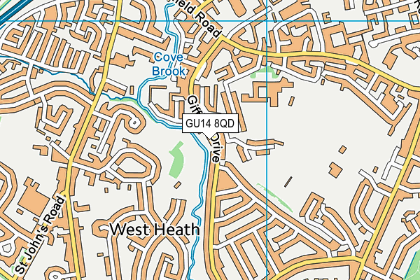 GU14 8QD map - OS VectorMap District (Ordnance Survey)