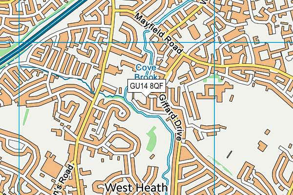 GU14 8QF map - OS VectorMap District (Ordnance Survey)