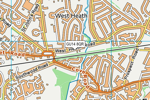 GU14 8QR map - OS VectorMap District (Ordnance Survey)