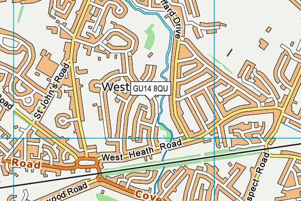 GU14 8QU map - OS VectorMap District (Ordnance Survey)