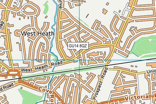 GU14 8QZ map - OS VectorMap District (Ordnance Survey)