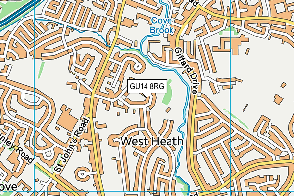 GU14 8RG map - OS VectorMap District (Ordnance Survey)