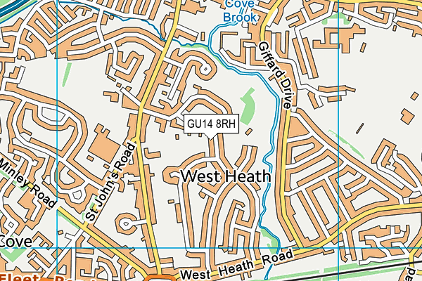 GU14 8RH map - OS VectorMap District (Ordnance Survey)