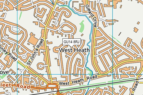 GU14 8RJ map - OS VectorMap District (Ordnance Survey)