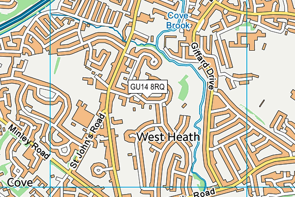GU14 8RQ map - OS VectorMap District (Ordnance Survey)