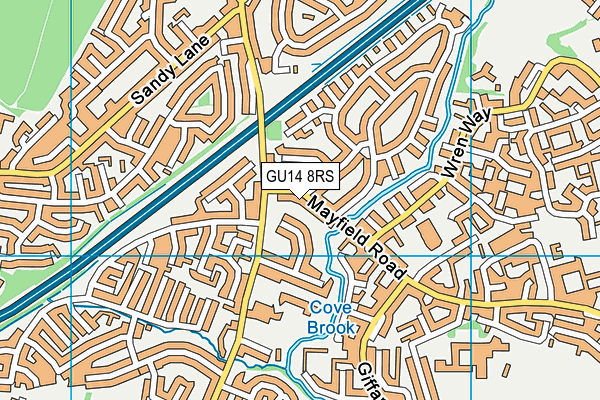 GU14 8RS map - OS VectorMap District (Ordnance Survey)