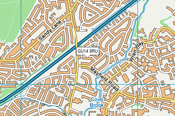 GU14 8RU map - OS VectorMap District (Ordnance Survey)