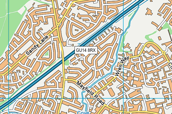 GU14 8RX map - OS VectorMap District (Ordnance Survey)