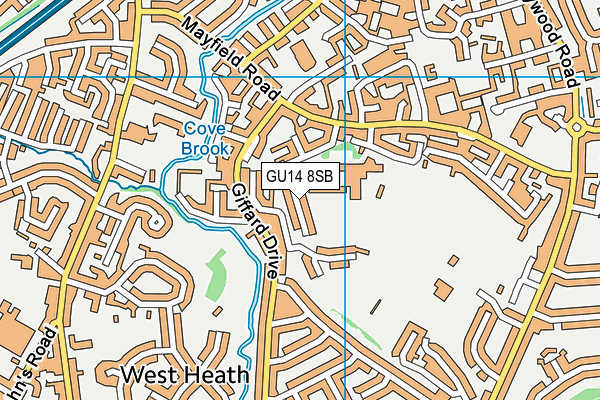 GU14 8SB map - OS VectorMap District (Ordnance Survey)