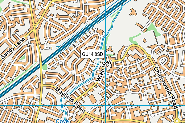 GU14 8SD map - OS VectorMap District (Ordnance Survey)