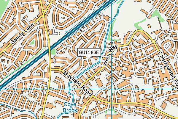 GU14 8SE map - OS VectorMap District (Ordnance Survey)
