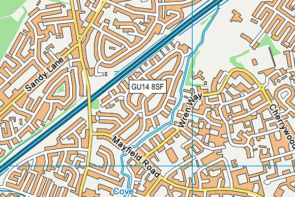 GU14 8SF map - OS VectorMap District (Ordnance Survey)