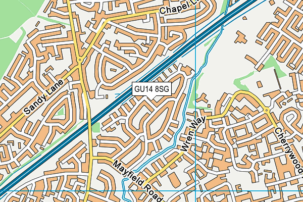 GU14 8SG map - OS VectorMap District (Ordnance Survey)