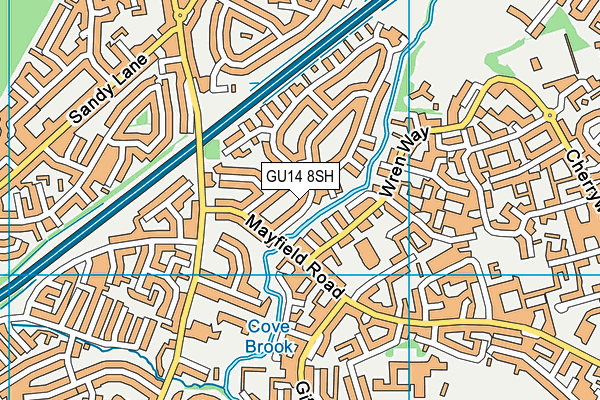 GU14 8SH map - OS VectorMap District (Ordnance Survey)