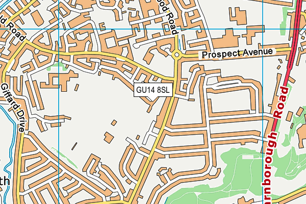 GU14 8SL map - OS VectorMap District (Ordnance Survey)