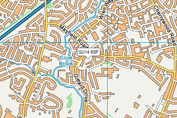 GU14 8SP map - OS VectorMap District (Ordnance Survey)