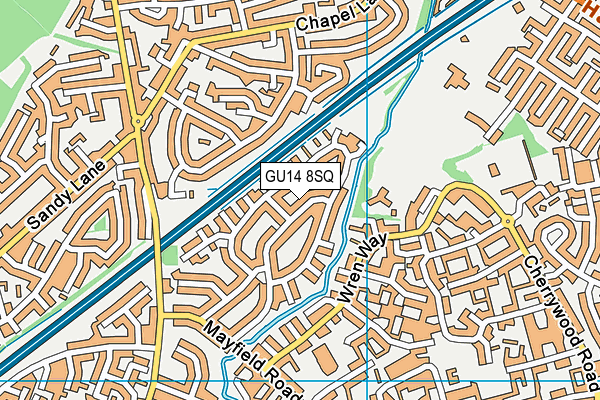 GU14 8SQ map - OS VectorMap District (Ordnance Survey)