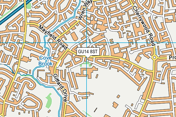 GU14 8ST map - OS VectorMap District (Ordnance Survey)