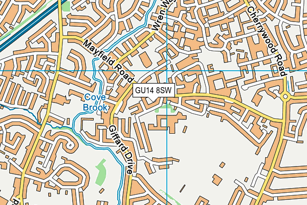 GU14 8SW map - OS VectorMap District (Ordnance Survey)