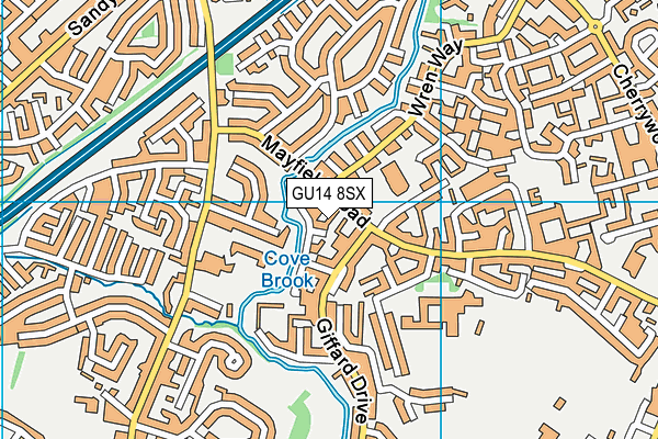 GU14 8SX map - OS VectorMap District (Ordnance Survey)