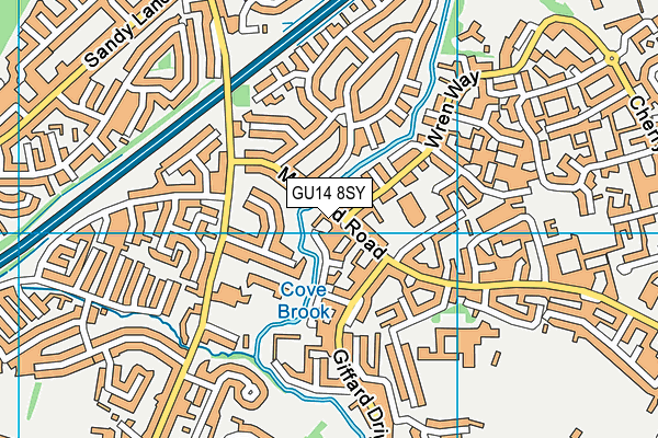 GU14 8SY map - OS VectorMap District (Ordnance Survey)