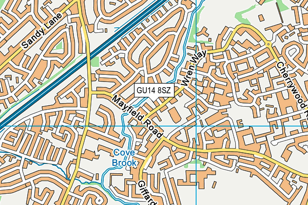GU14 8SZ map - OS VectorMap District (Ordnance Survey)