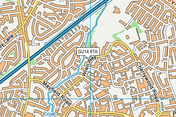 GU14 8TA map - OS VectorMap District (Ordnance Survey)