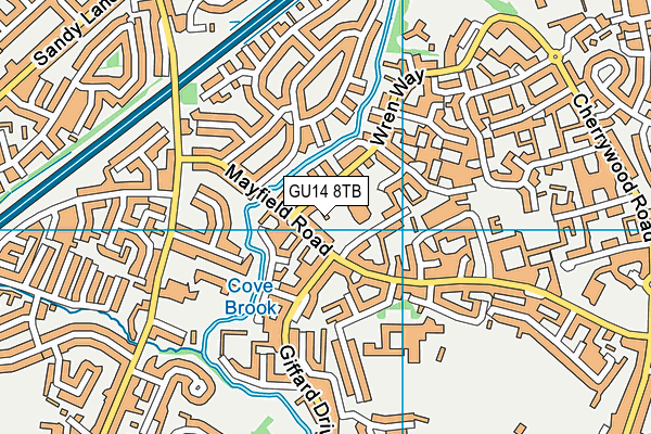 GU14 8TB map - OS VectorMap District (Ordnance Survey)