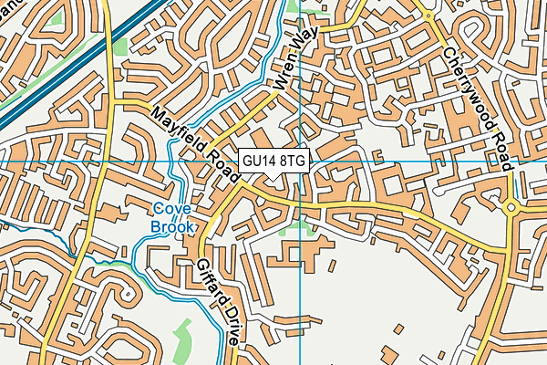 GU14 8TG map - OS VectorMap District (Ordnance Survey)