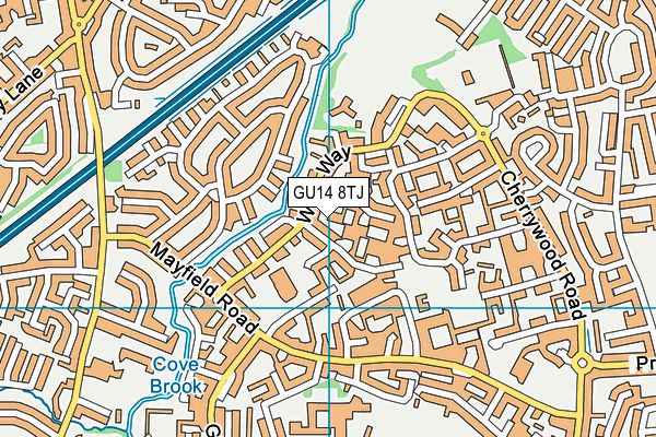 GU14 8TJ map - OS VectorMap District (Ordnance Survey)