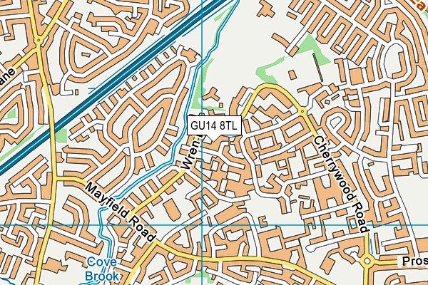 GU14 8TL map - OS VectorMap District (Ordnance Survey)