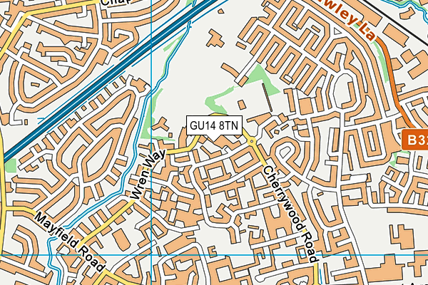 GU14 8TN map - OS VectorMap District (Ordnance Survey)