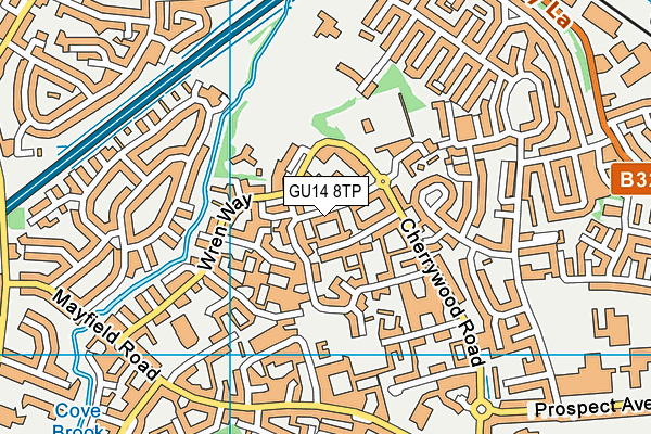 GU14 8TP map - OS VectorMap District (Ordnance Survey)