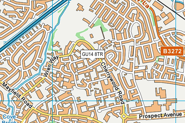 GU14 8TR map - OS VectorMap District (Ordnance Survey)