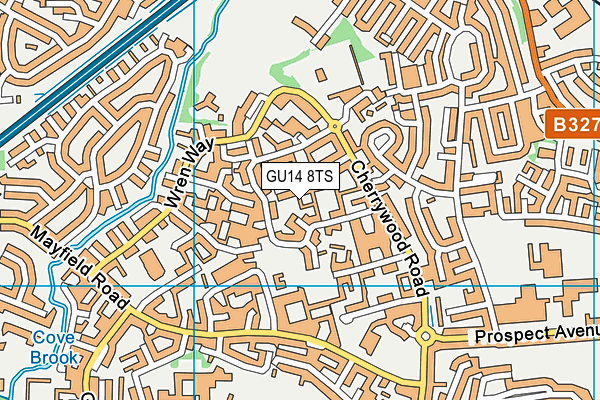GU14 8TS map - OS VectorMap District (Ordnance Survey)