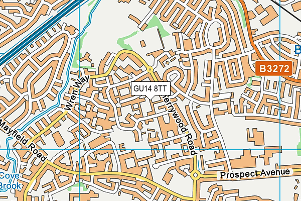 GU14 8TT map - OS VectorMap District (Ordnance Survey)