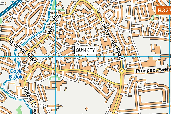 GU14 8TY map - OS VectorMap District (Ordnance Survey)