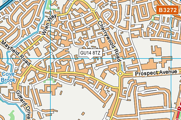 GU14 8TZ map - OS VectorMap District (Ordnance Survey)