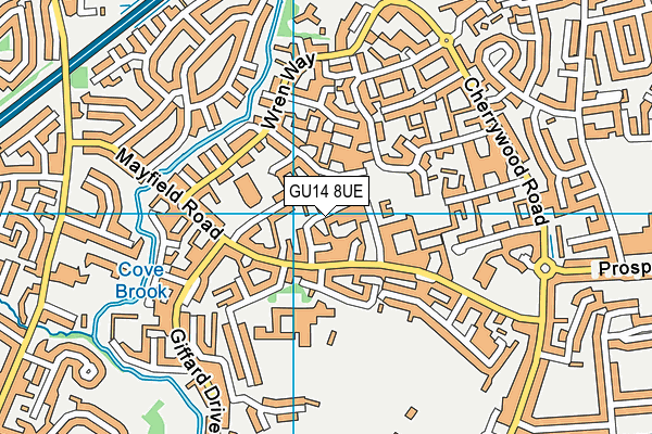 GU14 8UE map - OS VectorMap District (Ordnance Survey)
