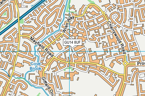 GU14 8UF map - OS VectorMap District (Ordnance Survey)